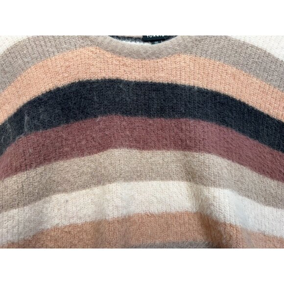 Torrid Womens Striped Cropped Sweater Multi-Color Size 00 Tan Cream Tones - Picture 5 of 12